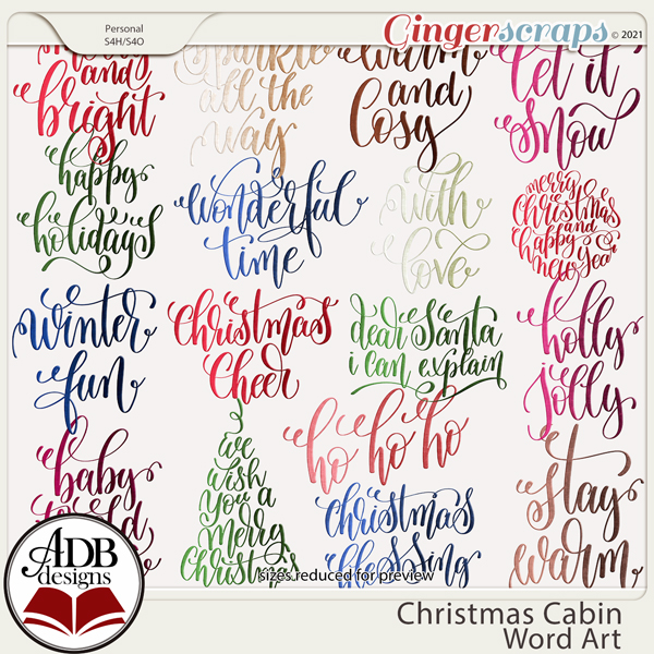 Christmas Cabin Word Art