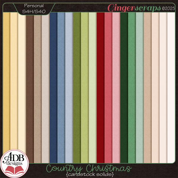 Country Christmas Solid Papers by ADB Designs