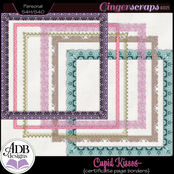 Cupid Kisses Page Borders by ADB Designs