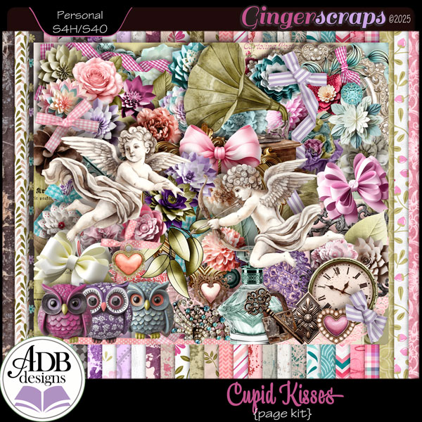 Cupid Kisses Page Kit by ADB Designs