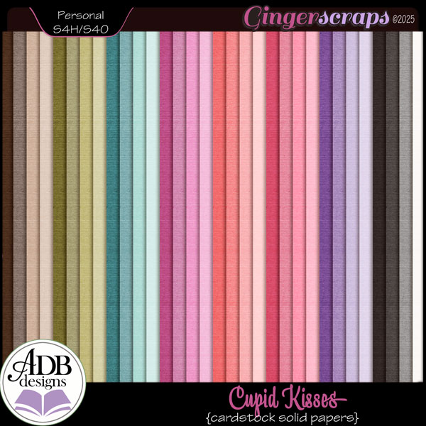 Cupid Kisses Solid Papers by ADB Designs