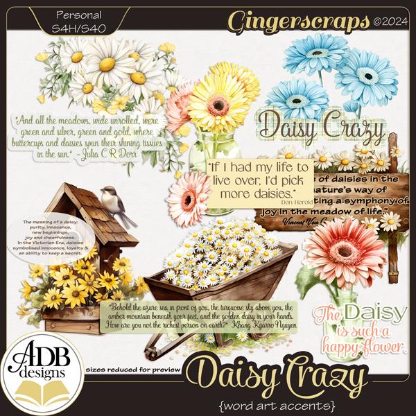 Daisy Crazy Word Art by ADB Designs