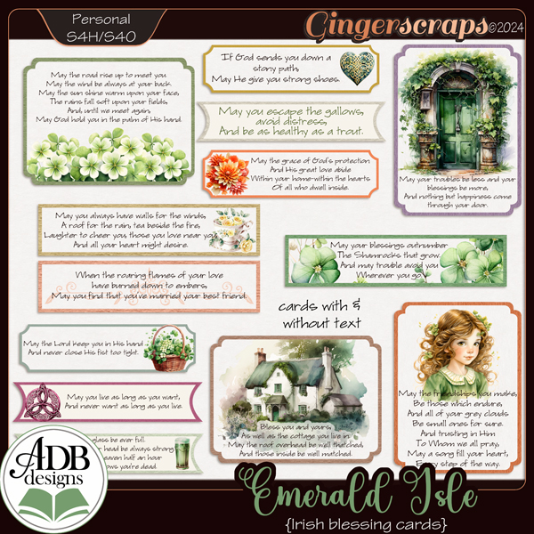 Emerald Isle Irish Blessing Cards by ADB Designs