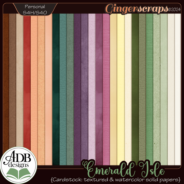 Emerald Isle Solid Papers by ADB Designs