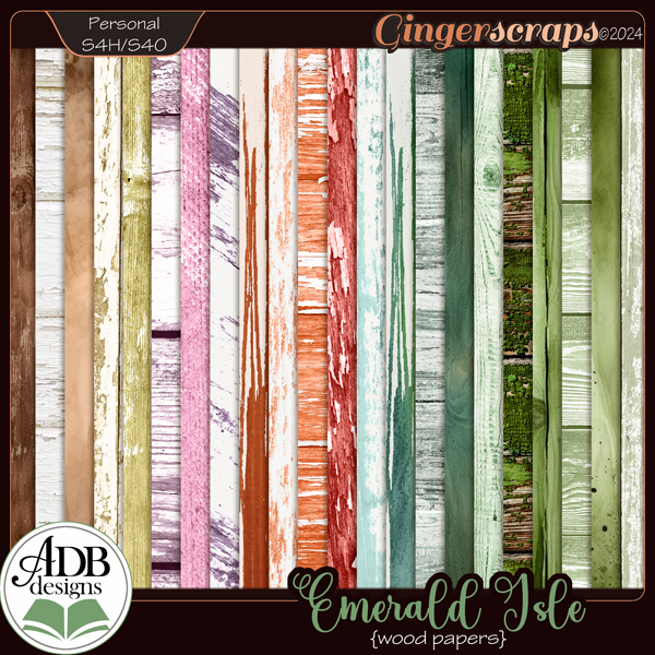Emerald Isle Wood Papers by ADB Designs