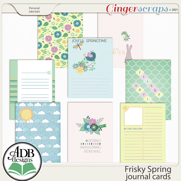 Frisky Spring Journal Cards by ADB Designs