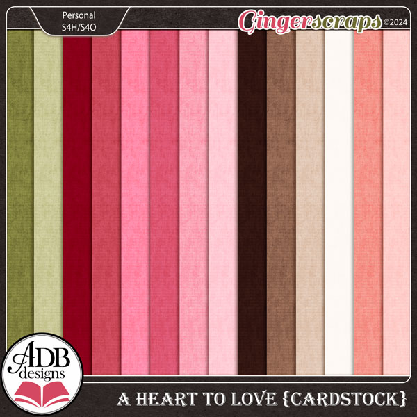 A Heart to Love Solid Papers by ADB Designs