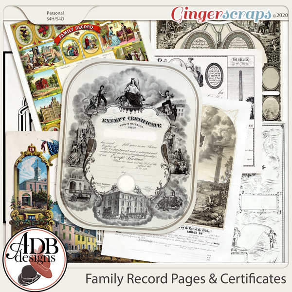 Heritage Resource - Family Record: Pages & Certificates by ADB Designs