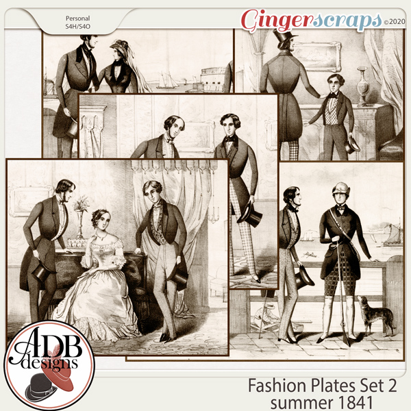 Heritage Resource - Fashion Plates Set 2 Summer 1841 by ADB Designs