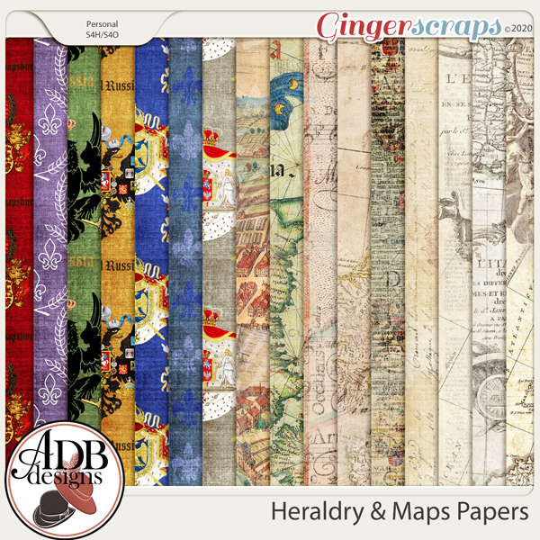 Heritage Resource - Heraldry & Maps Papers by ADB Designs