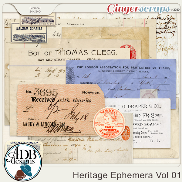 Heritage Resource - Heritage Ephemera Vol 01 by ADB Designs