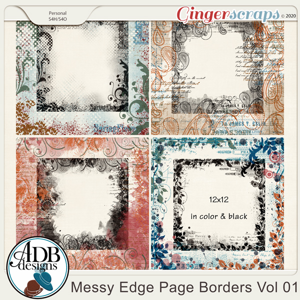 Heritage Resource - Messy Edge Page Borders Vol 01 by ADB Designs