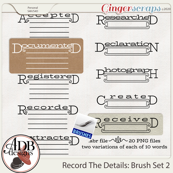 Heritage Resource - Record The Details Brushes Vol 02 by ADB Designs