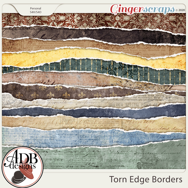 Heritage Resource - Torn Edge Borders by ADB Designs