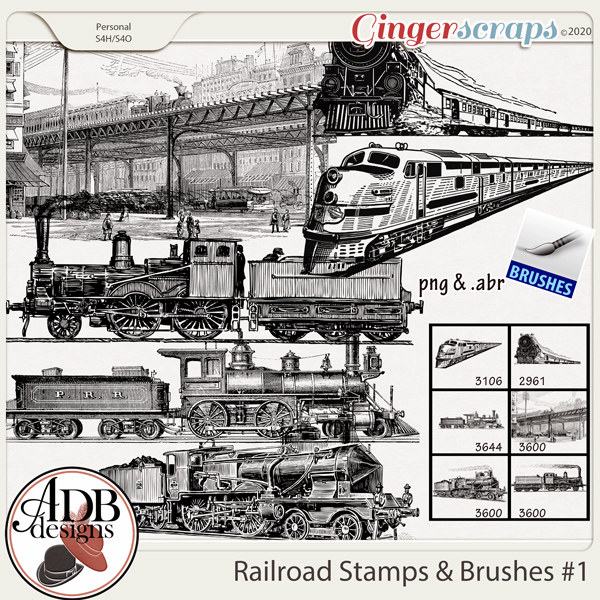 Heritage Resource - Vintage Railroad Stamps Vol 1 by ADB Designs