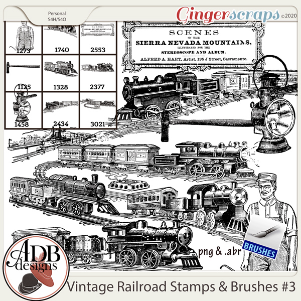 Heritage Resource - Vintage Railroad Stamps Vol 3 by ADB Designs