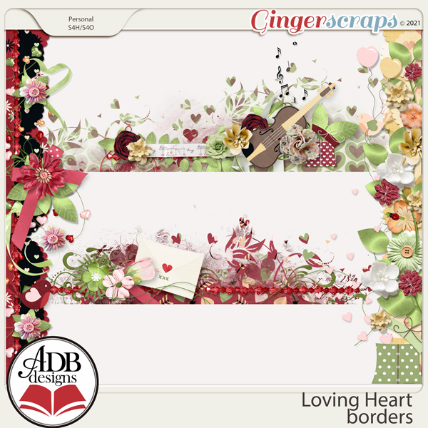 Loving Heart Borders by ADB Designs