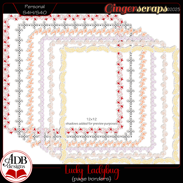 Lucky Ladybug Borders by ADB Designs