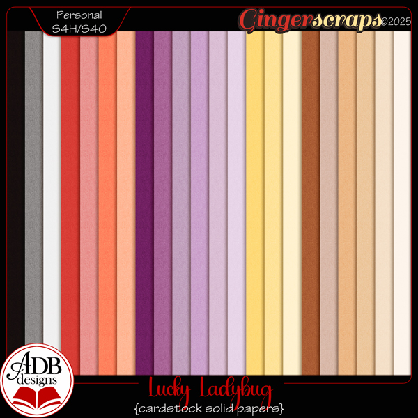 Lucky Ladybug Cardstock Solid Papers by ADB Designs