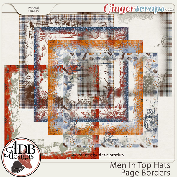 Men in Top Hats Page Borders by ADB Designs
