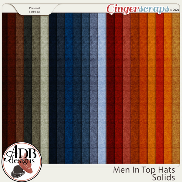 Men in Top Hats Solid Papers by ADB Designs