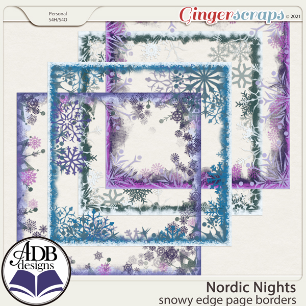Nordic Nights Snowy Edge Page Borders by ADB Designs