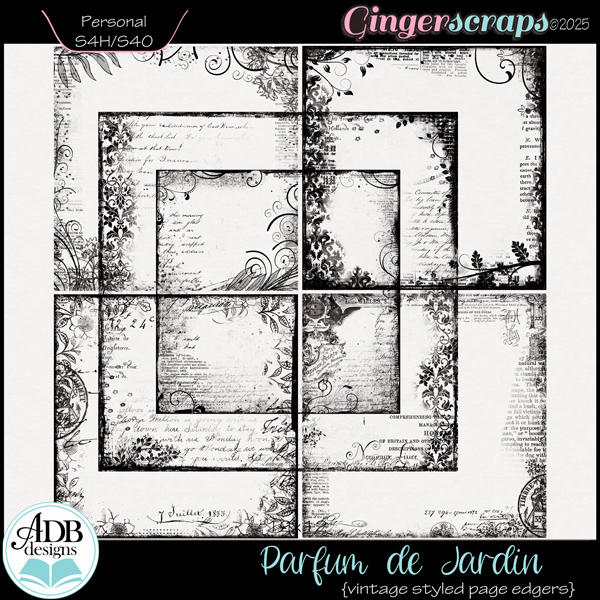 Parfum de Jardin Vintage Page Borders by ADB Designs