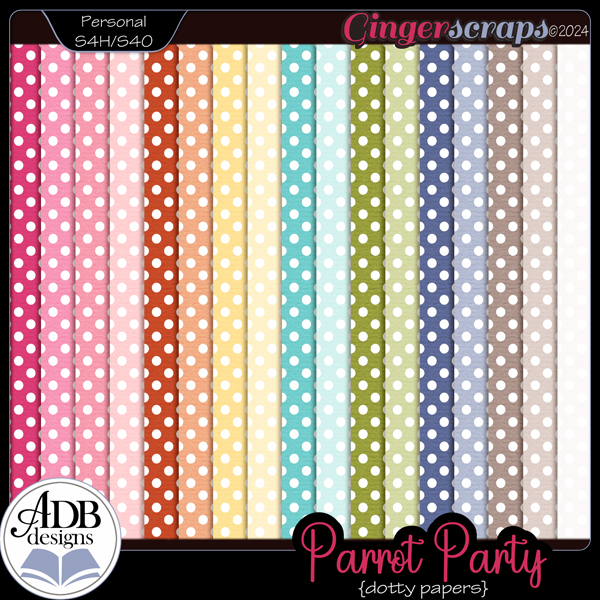 Parrot Party Dotty Papers by ADB Designs