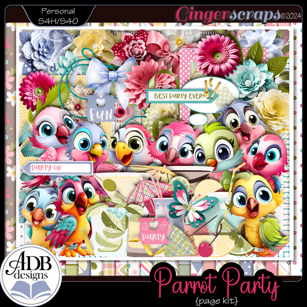 Parrot Party Page Kit by ADB Designs