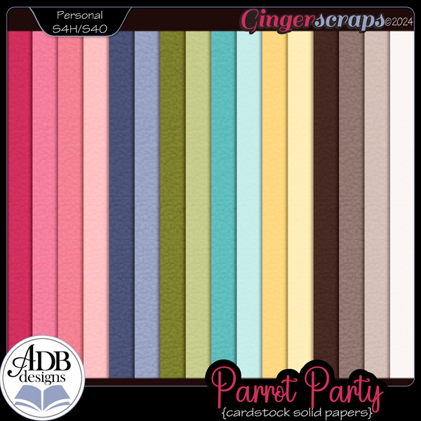 Parrot Party Cardstock Solid Papers by ADB Designs