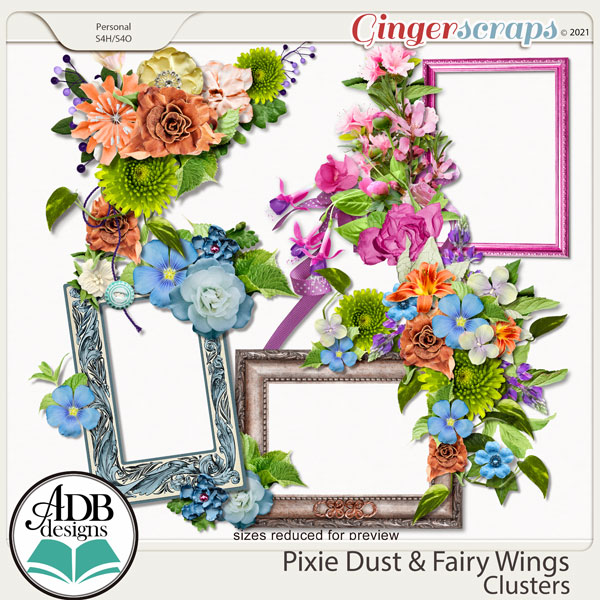 Pixie Dust & Fairy Wings Clusters by ADB Designs