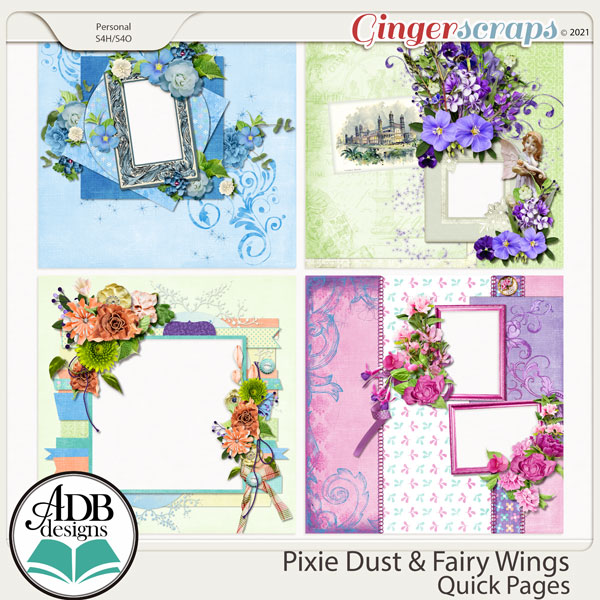 Pixie Dust & Fairy Wings Quick Pages by ADB Designs