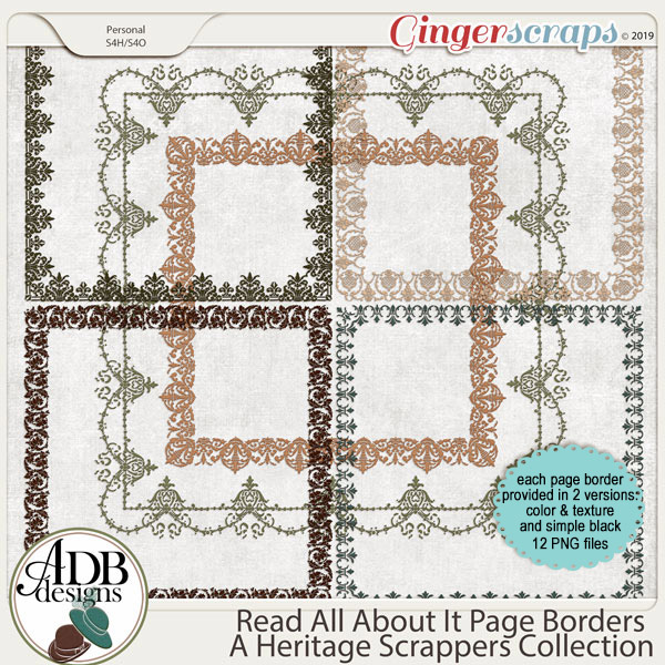 Read All About It Page Borders by ADB Designs