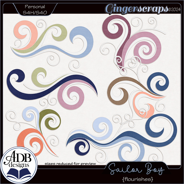 Sailor Boy Flourishes by ADB Designs