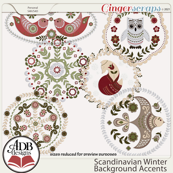 Scandinavian Winter Background Accents by ADB Designs