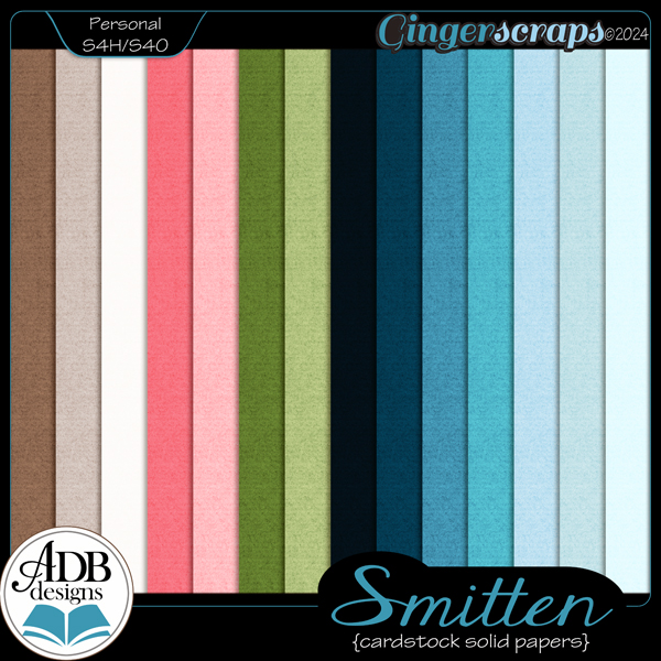 Smitten Cardstock Solid Papers by ADB Designs