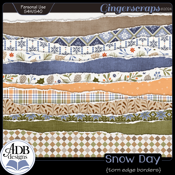 Snow Day Torn Edge Borders by ADB Designs