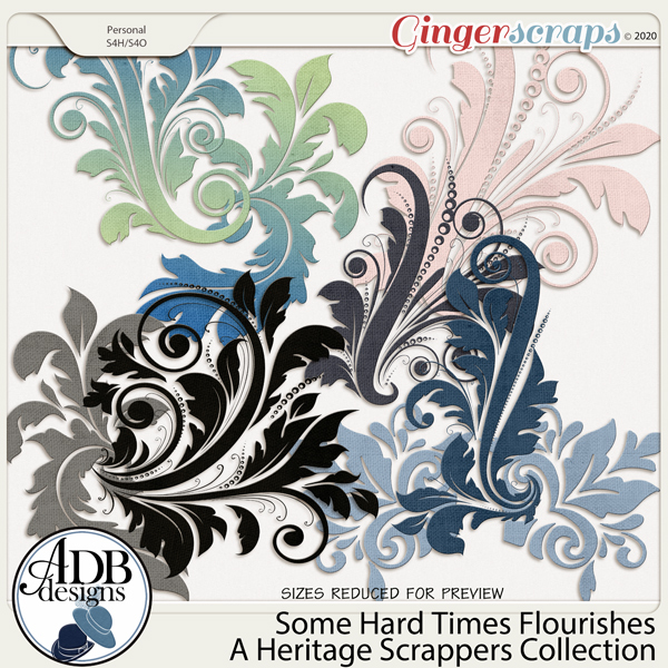 Some Hard Times Flourishes by ADB Designs