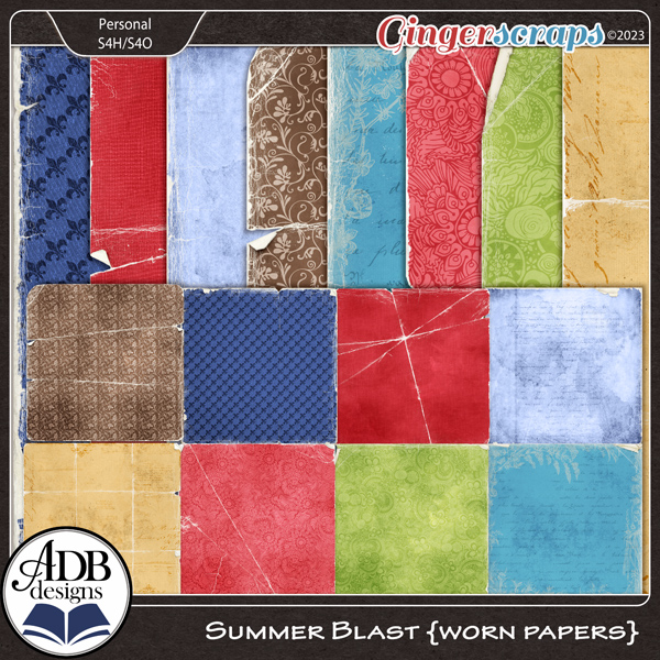 Summer Blast Worn Papers by ADB Designs