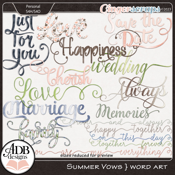 Summer Vows Word Art