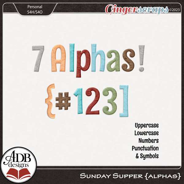 Sunday Supper Alphas by ADB Designs