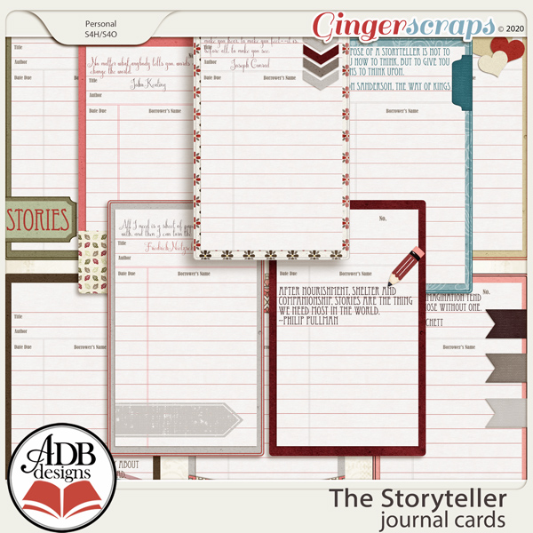 The Storyteller Library Card Journalers by ADB Designs