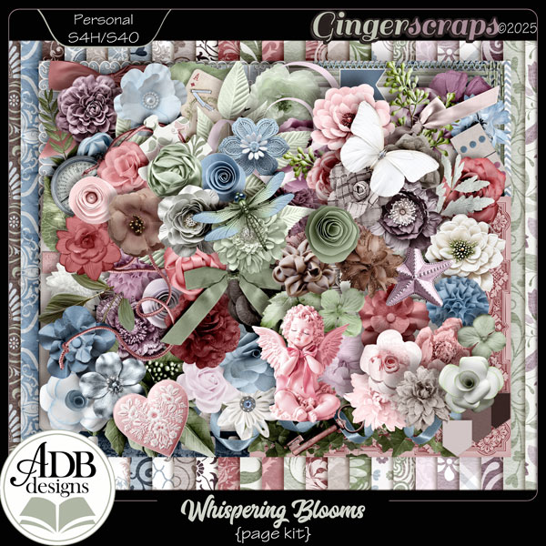 Whispering Blooms Page Kit by ADB Designs