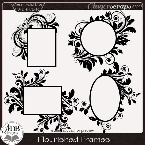 Flourished Frames by ADB Designs - CU/PU