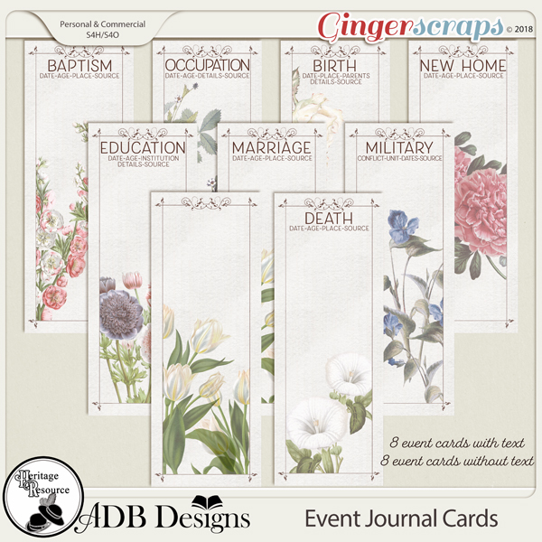 Heritage Resource - Event Journal Cards by ADB Designs