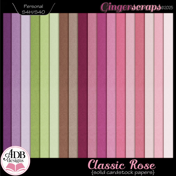 Classic Rose Solid Papers by ADB Designs