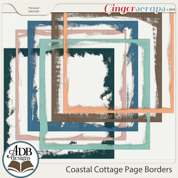 Coastal Cottage Page Borders by ADB Designs
