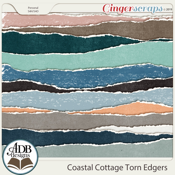 Coastal Cottage Torn Edge Borders by ADB Designs