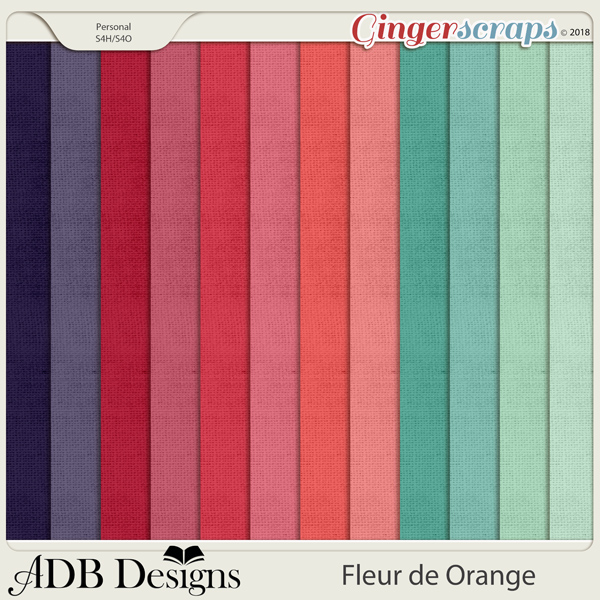 Fleur de Orange Cardstock Solids by ADB Designs