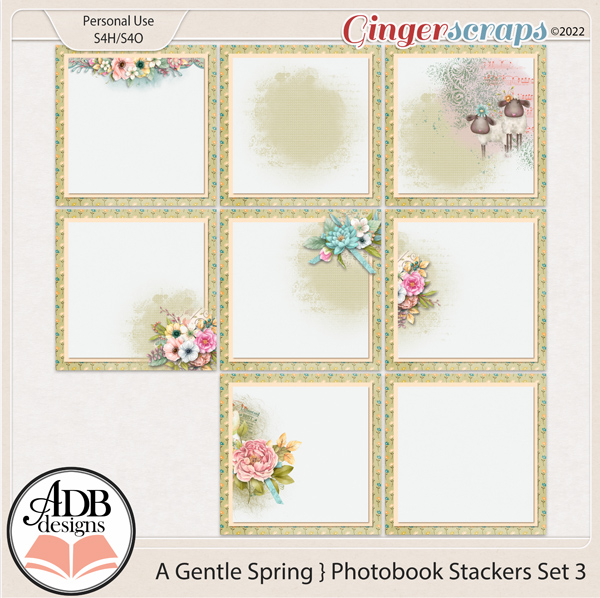 A Gentle Spring Photobook Stacked Papers Set 03